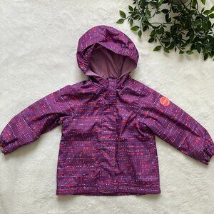 Krickets Waterproof Toddler Kids Rain Jacket Size 3T | GUC Purple Dot Print